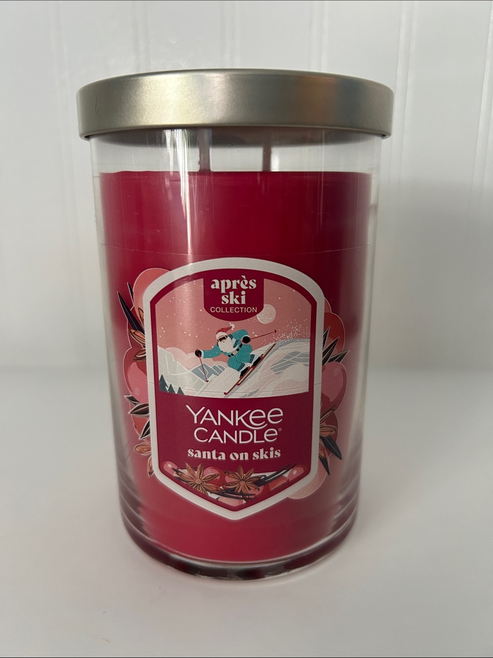 Yankee Candle Santa On Skis Holiday Jar Candle - Red